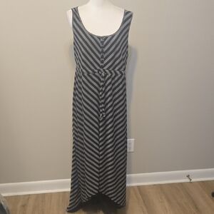 Torrrid Gray and White Asymmetrical Maxi Sundress